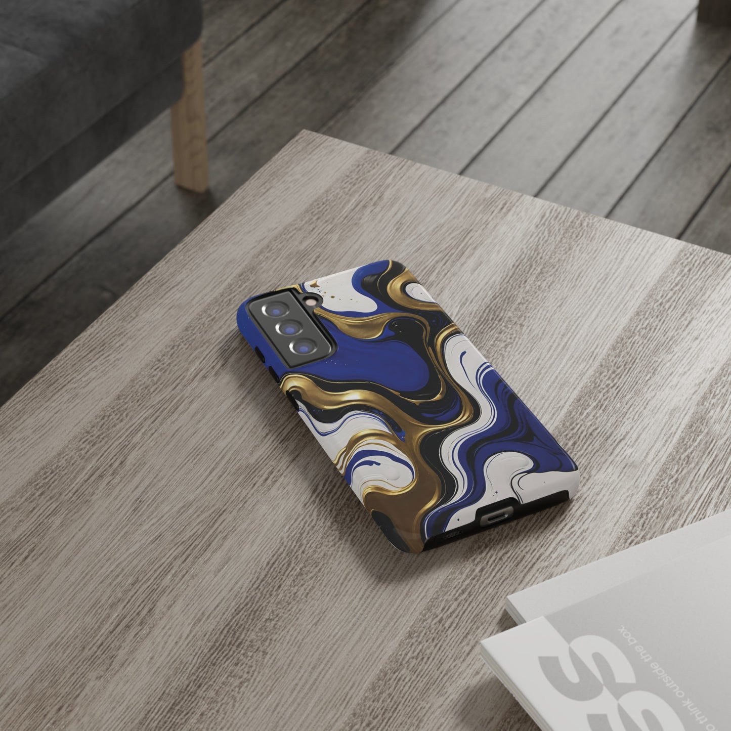 Blue and Gold Swirl 03