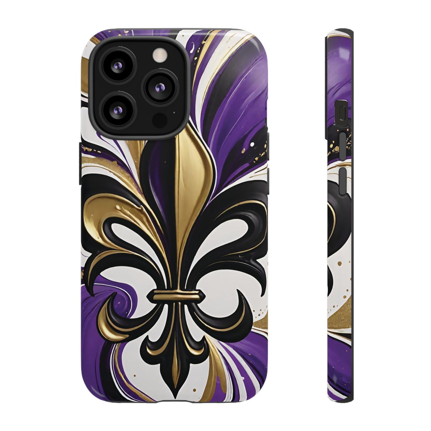 Purple and Gold Fleur-de-Lis 01