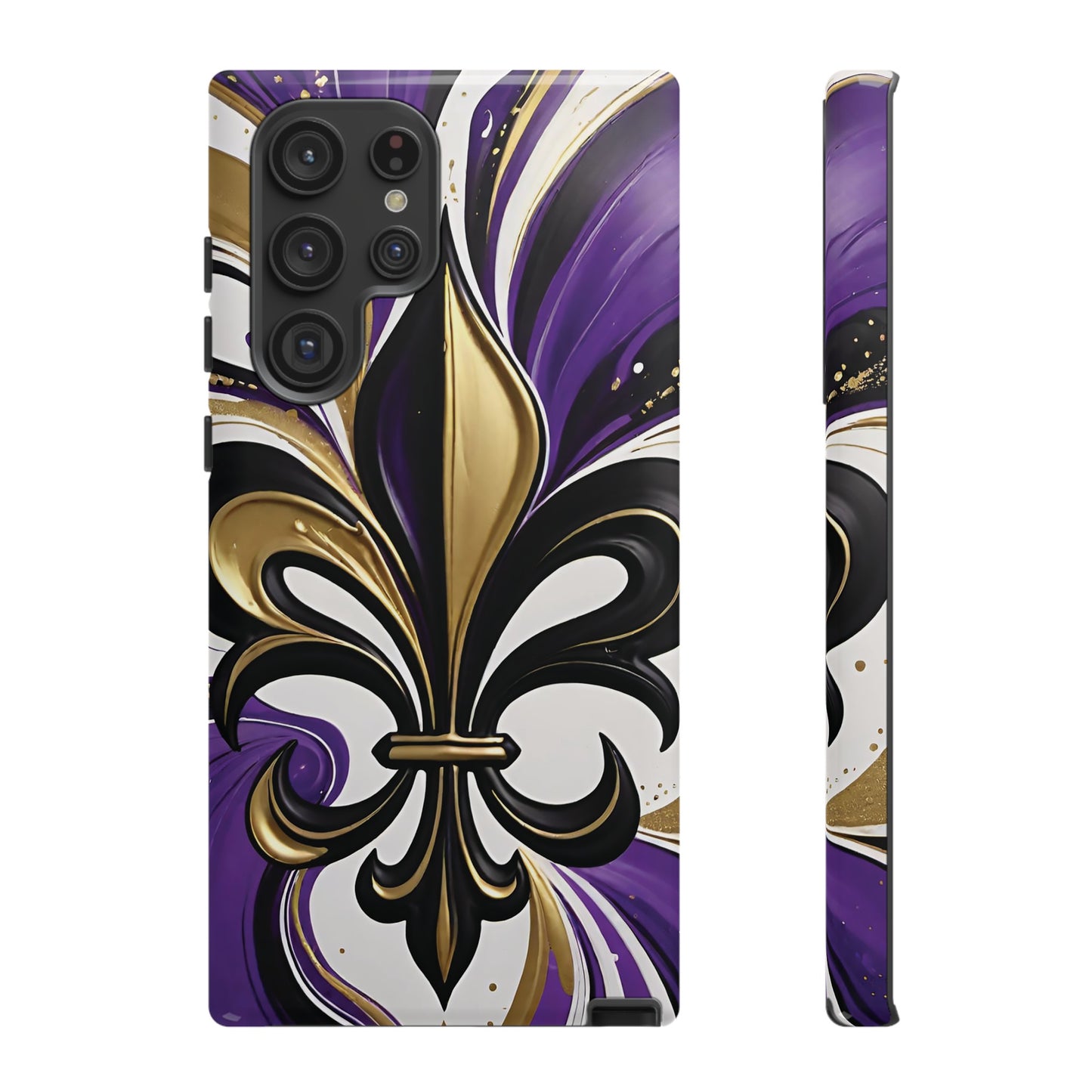 Purple and Gold Fleur-de-Lis 01