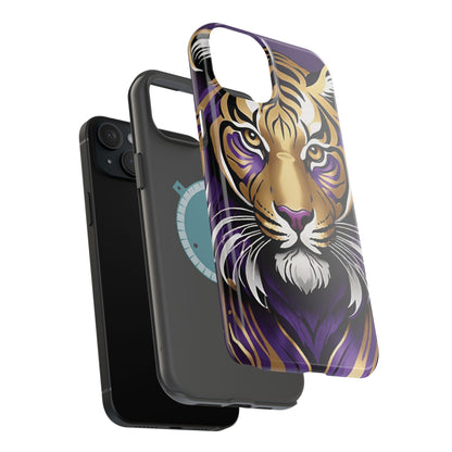 Purple and Gold Tiger Magnetic Tough Case