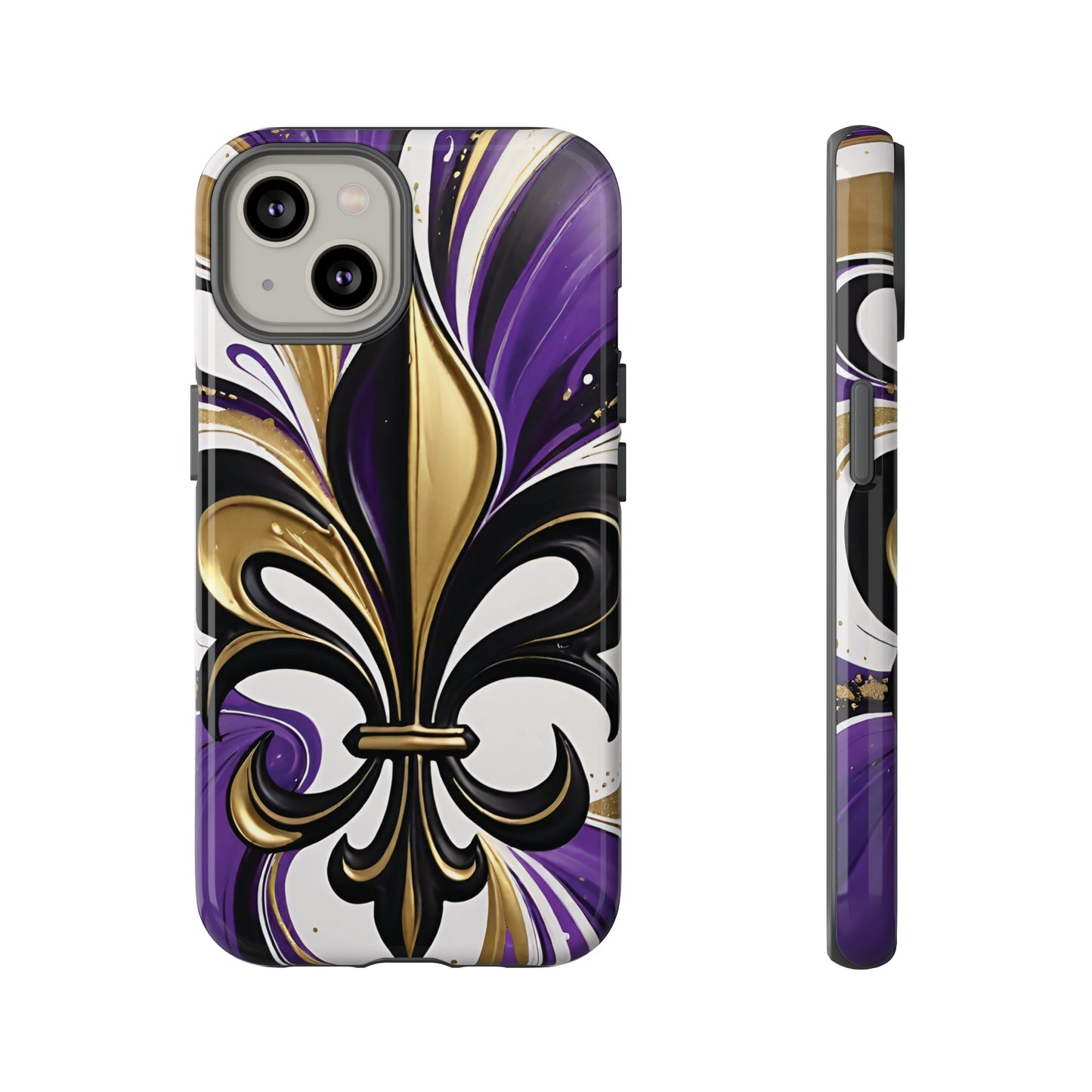 Purple and Gold Fleur-de-Lis 01