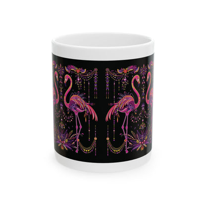 Laissez Les Bon Temps Rouler Mardi Gras Flamingo Mug, 11oz