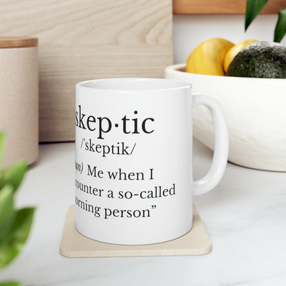 Skeptical Coffee Cat Mug, 11oz - ShadowCrafts Studio