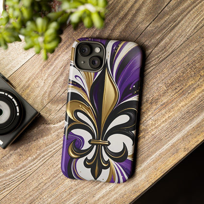 Purple and Gold Fleur-de-Lis 01