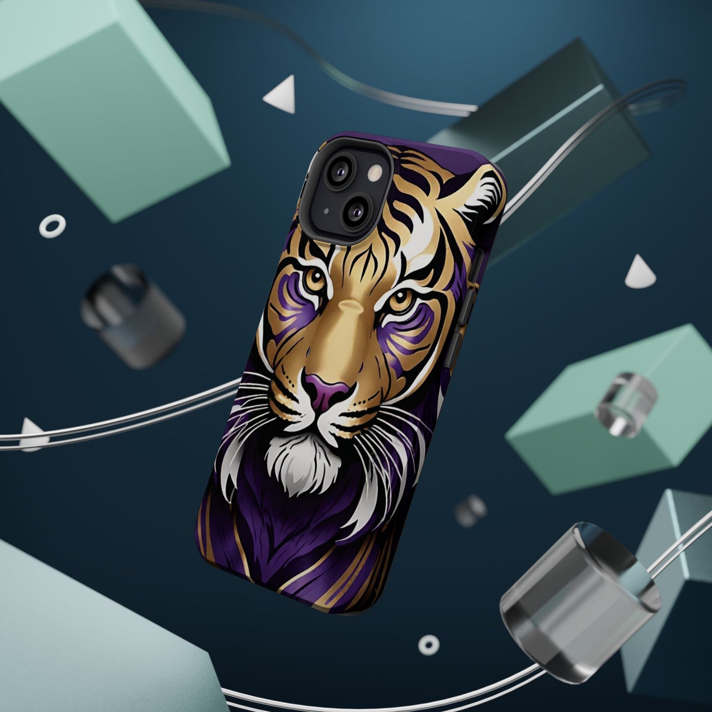 Purple and Gold Tiger Magnetic Tough Case