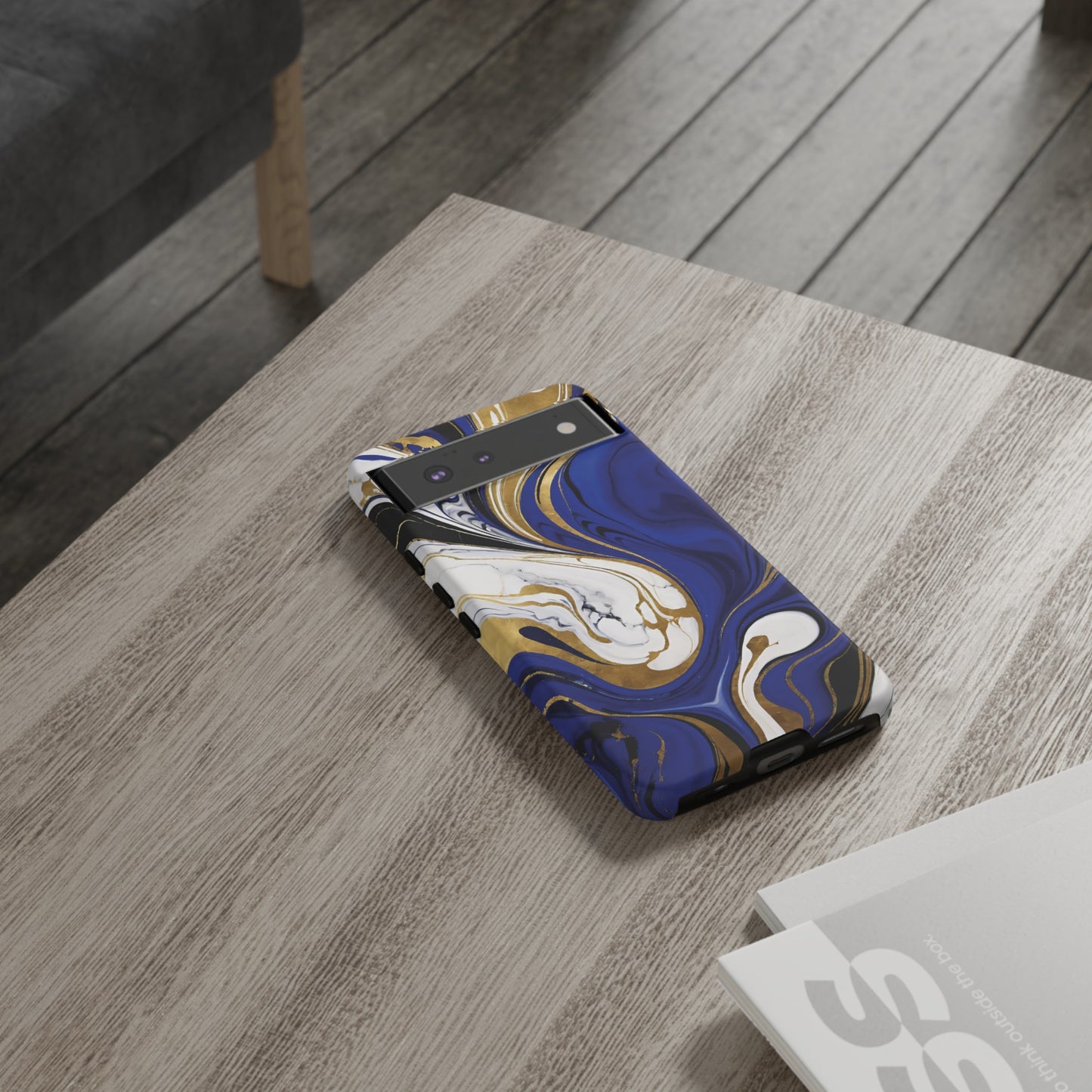 Blue and Gold Swirl 01